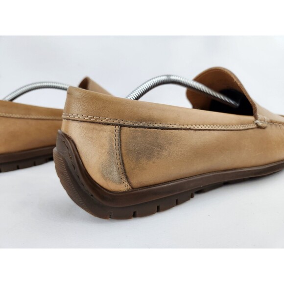Mens Ecco Tan Brown Genuine Handsewn Leather Driving Moccasins Loafers 46 Sz 12‎ - Picture 8 of 16
